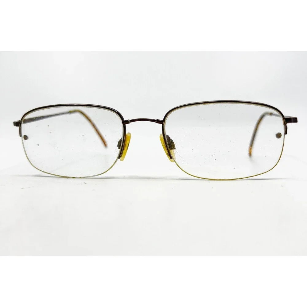 Flexon 608 By Marchon Eyeglasses Mens Coffee Brown Half Rim 54-19-140